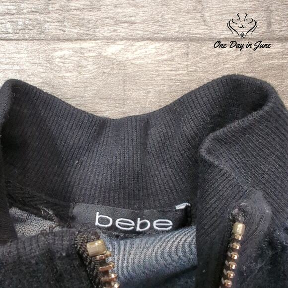 bebe Full Zip Velour Sweatshirt Size XS - Picture 2 of 5
